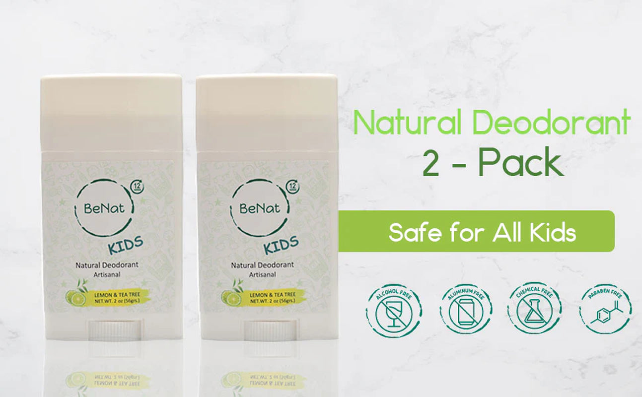 2-Pack All-Natural Deodorants for Kids & Teens